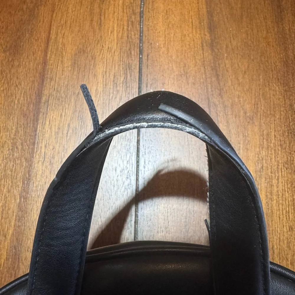 Aldo Quilted Black Leather Medium Backpack Panther Gem Chain‎ Gothic